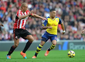 Sunderland V Arsenal 2014/15 Prints: Alex Oxlade-Chamberlain Outsmarts Wes Brown: Arsenal's Masterful Midfield Play vs Sunderland
