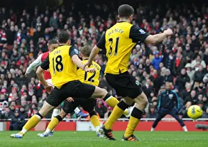 Arsenal V Blackburn Rovers 2011-12 Prints: Alex Oxlade-Chamberlain Scores Arsenal's Fourth Goal Against Blackburn Rovers