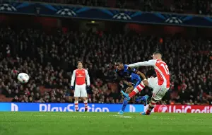 Arsenal V Monaco 2104/15 Prints: Alex Oxlade-Chamberlain Scores the Decisive Goal: Arsenal vs AS Monaco