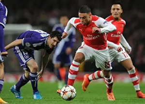 Arsenal V Anderlecht 2014/15 Prints: Alex Oxlade-Chamberlain vs. Sacha Kljestan: Arsenal FC vs