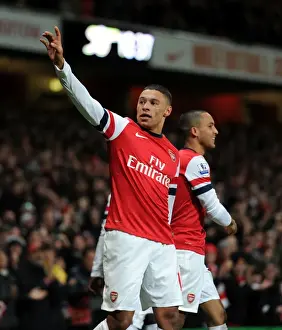 Arsenal V Newcastle United 2012-13 Prints: Alex Oxlade-Chamberlain's Euphoric Goal Celebration: Arsenal vs Newcastle United