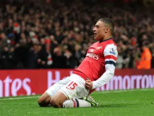 Arsenal V Newcastle United 2012-13 Prints: Alex Oxlade-Chamberlain's Euphoric Goal Celebration: Arsenal vs Newcastle United