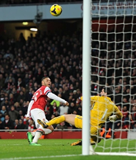 Arsenal V Crystal Palace 2013-14 Prints: Alex Oxlade-Chamberlain's Game-Winning Goal: Arsenal Overpowers Crystal Palace in Premier League 2013-14