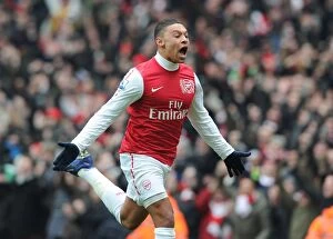 Images Dated 4th February 2012: Alex Oxlade-Chamberlain's Third Goal: Arsenal vs. Blackburn Rovers (2011-12)