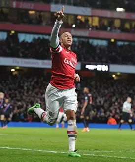 Arsenal V Crystal Palace 2013-14 Prints: Alex Oxlade-Chamberlain's Goal Celebration: Arsenal vs Crystal Palace