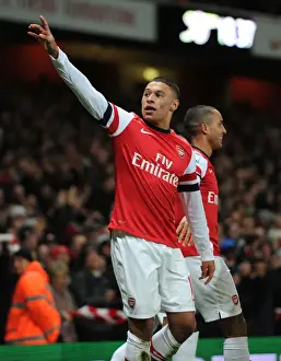 Arsenal V Newcastle United 2012-13 Prints: Alex Oxlade-Chamberlain's Goal Celebration: Arsenal vs Newcastle United