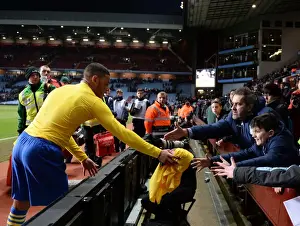 Aston Villa V Arsenal 2013-14 Prints: Alex Oxlade-Chamberlain's Heartfelt Gesture: Aston Villa vs