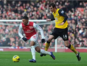 Arsenal V Blackburn Rovers 2011-12 Prints: Alex Oxlade-Chamberlain's Lightning Sprint Past Radoslav Petrovic