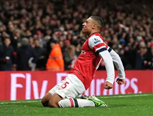 Arsenal V Newcastle United 2012-13 Prints: Alex Oxlade-Chamberlain's Thrilling Goal Celebration: Arsenal's Triumph Over Newcastle United