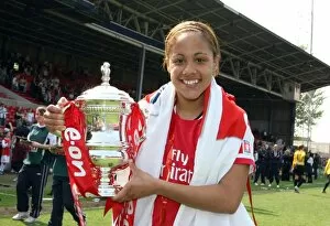 Images Dated 6th May 2008: Alex Scott (Arsenal) with the FA Cup Trophy
