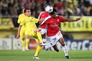 Villarreal V Arsenal 2008-9 Prints: Alex Song (Arsenal) Ariel Ibagaza (Villarreal)