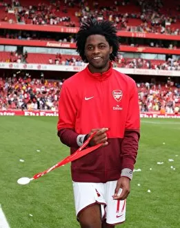 Arsenal v Rangers 2009-10 Collection: Alex Song (Arsenal) with his Emirates Cup medal