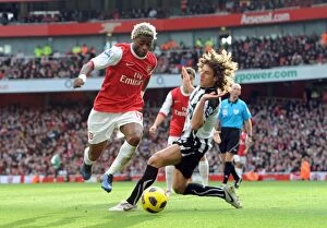 Images Dated 7th November 2010: Alex Song (Arsenal) Fabricio Coloccini (Newcastle). Arsenal 0: 1 Newcastle United