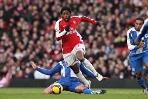 Images Dated 6th December 2008: Alex Song (Arsenal) Lee Cattermole (Wigan)