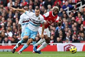 Arsenal v West Ham United 2010-11 Collection: Alex Song (Arsenal) Mark Noble (West Ham). Arsenal 1: 0 West Ham United