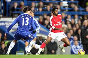 Chelsea v Arsenal 2008-09 Collection: Alex Song (Arsenal) Michael Ballack (Chelsea)