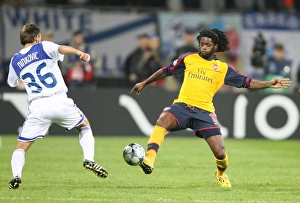 Dynamo Kiev v Arsenal 2008-09 Gallery: Alex Song (Arsenal) Milos Ninkovic (Dynamo Kiev)