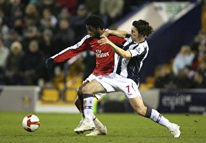 Images Dated 3rd March 2009: Alex Song (Arsenal) Robert Koren (West Brom)