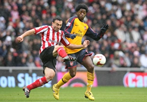 Sunderland v Arsenal 2008-9 Gallery: Alex Song (Arsenal) Steed Malbranque (Sunderland)