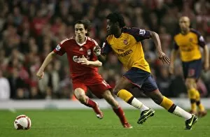 Liverpool v Arsenal 2008-9 Collection: Alex Song (Arsenal) Yossi Benayoun (Liverpool)