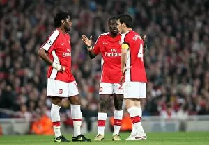 Arsenal v Villarreal 2008-09 Collection: Alex Song, Emmanuel Eboue and Cesc Fabregas (Arsenal)