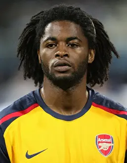 Dynamo Kiev V Arsenal 2008-09 Prints: Alex Song: A Force in Arsenal's UEFA Champions League Battle at Valeri Lobanovski Stadium (Dynamo Kiev 1:1)