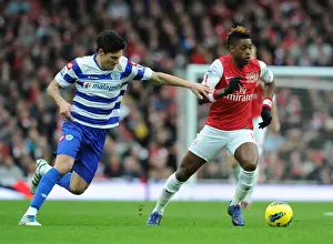 Arsenal V Queens Park Rangers 2011-12 Prints: Alex Song Outmaneuvers Alejandro Faurlin in Arsenal's Victory over Queens Park Rangers