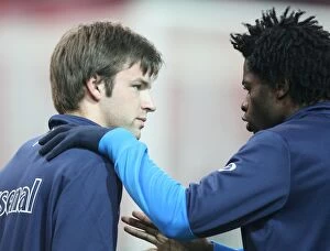 Images Dated 9th December 2009: Alex Song and Tom Cruise (Arsenal). Olympiacos 1: 0 Arsenal, UEFA Champions League
