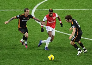 Arsenal V Wolverhampton Wanderers 2011-2012 Prints: Alex Song vs. Steven Fletcher and Stephen Hunt: Arsenal vs
