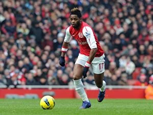 Arsenal v Blackburn Rovers 2011-12 Collection: Alex Song's Dominant Performance: Arsenal Crushes Blackburn Rovers 7-1 in Premier League
