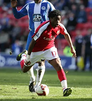 Wigan Athletic V Arsenal 2008-09 Prints: Alex Song's Dominant Performance: Arsenal's 4-1 Victory Over Wigan Athletic
