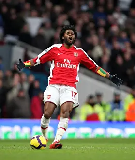 Arsenal V Aston Villa 2009-10 Prints: Alex Song's Triumph: Arsenal's 3-0 Victory over Aston Villa in the Barclays Premier League (December 27)