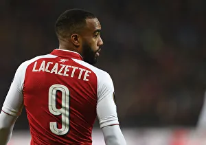 CSKA Moscow V Arsenal 2017-18 Prints: Alexandre Lacazette in Action: Arsenal vs