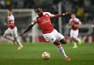 Sporting Lisbon V Arsenal 2018-19 Prints: Alexandre Lacazette in Action: Arsenal vs. Sporting CP, Europa League 2018-19