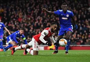 Arsenal V Olympiacos 2019-20 Prints: Alexandre Lacazette in Action: Arsenal vs. Olympiacos, Europa League 2019-20