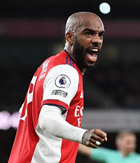Alexandre Lacazette in Action: Arsenal vs. Aston Villa, Emirates Stadium, 2021