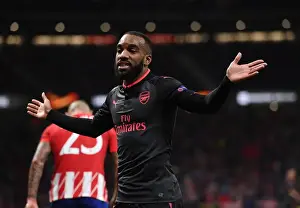 Atletico Madrid V Arsenal 2017-18 Prints: Alexandre Lacazette in Action: Arsenal vs Atletico Madrid, UEFA Europa League Semi-Final