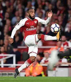 Alexandre Lacazette in Action: Arsenal vs Leicester City, Premier League 2017-18