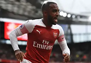 Arsenal V Manchester City 2018-19 Prints: Alexandre Lacazette in Action: Arsenal vs Manchester City, Premier League 2018-19
