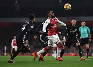 Arsenal V Manchester United 2017-18 Prints: Alexandre Lacazette in Action: Arsenal vs Manchester United, Premier League 2017-18