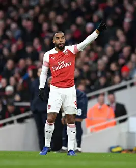 Arsenal V Manchester United 2018-19 Prints: Alexandre Lacazette in Action: Arsenal vs Manchester United, Premier League 2018-19