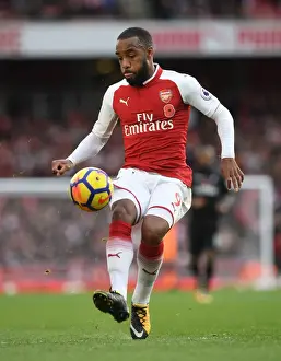Arsenal V Swansea City 2017-18 Prints: Alexandre Lacazette in Action: Arsenal vs Swansea City, Premier League 2017-18