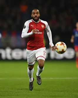 CSKA Moscow V Arsenal 2017-18 Prints: Alexandre Lacazette in Action: Arsenal's Europa League Showdown at CSKA Moscow, 2018