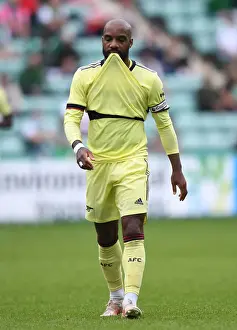Alexandre Lacazette in Action: Arsenal's Pre-Season Battle at Easter Road