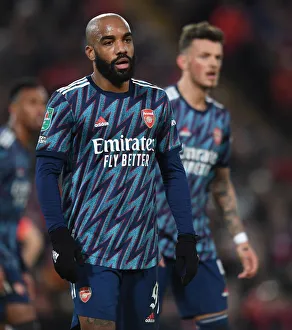 Liverpool V Arsenal Carabao Cup 21-22 Prints: Alexandre Lacazette in Action: Liverpool vs. Arsenal, Carabao Cup Semi-Final First Leg