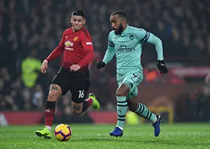 Manchester United V Arsenal 2018-19 Prints: Alexandre Lacazette in Action: Manchester United vs. Arsenal FC, Premier League (2018-19)