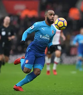 Southampton V Arsenal 2017-18 Prints: Alexandre Lacazette in Action: Southampton vs Arsenal, Premier League 2017-18