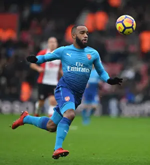 Southampton V Arsenal 2017-18 Prints: Alexandre Lacazette in Action: Southampton vs Arsenal, Premier League 2017-18
