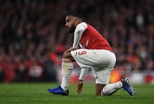 Images Dated 2nd May 2019: Alexandre Lacazette in Action: Thrilling Arsenal Semi-Final Clash against Valencia in Europa League