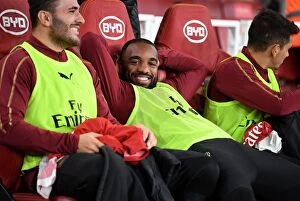 Images Dated 26th September 2018: Alexandre Lacazette: Arsenal's Ready-to-Roar Striker Ahead of Arsenal v Brentford Carabao Cup Clash